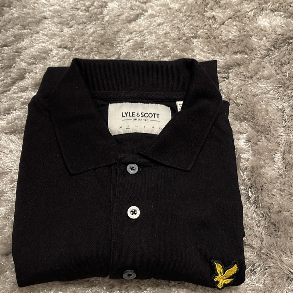 Men’s LYLE & SCOTT Polo T Shirt Top Tee Shorts SIZE small  Black